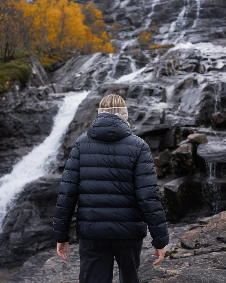 Ruska-kevytuntuvatakki kierrätyskankaasta syksyn oranssi - Image 3