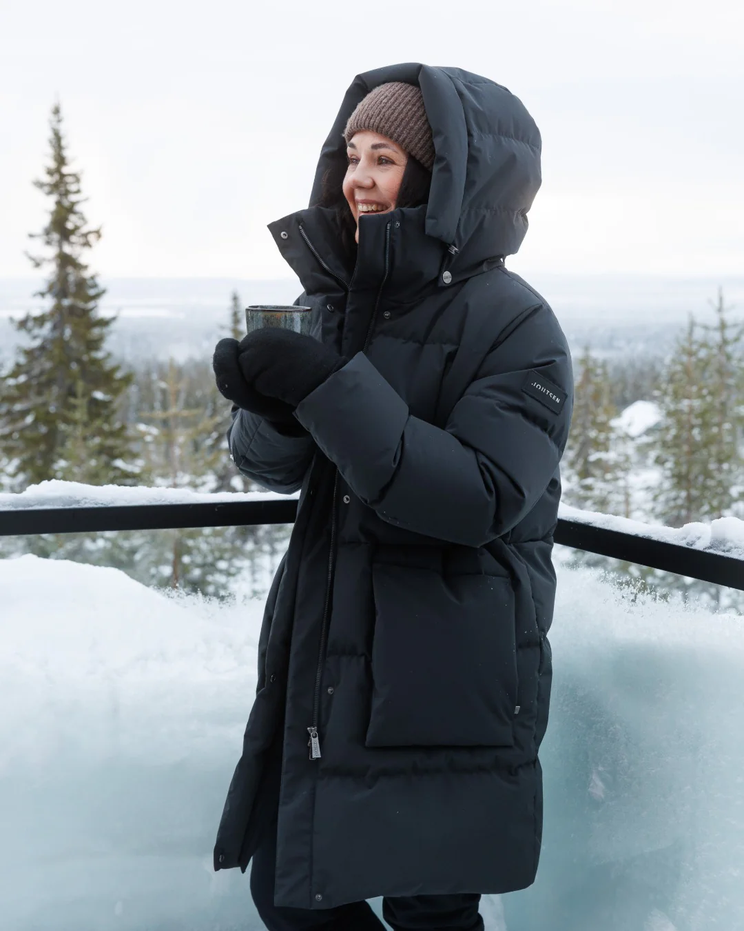 Siiri-untuvaparkatakki harmaanmusta - Image 7